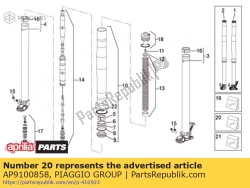 Aprilia AP9100858, Pakkingen set d.45, OEM: Aprilia AP9100858