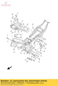 yamaha 90109104G500 tornillo - Lado inferior