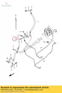Suzuki 5944012J00 mangueira, fr.brk, # 1l - Lado inferior