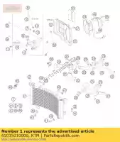 61035010000, KTM, radiator 990 hertog 05 ktm super duke supermoto 690 990 2004 2005 2006 2007 2008 2009 2010 2011 2012 2013, Nieuw
