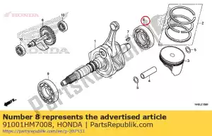 honda 91001HM7008 bearing, radial ball - Bottom side