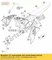 7730701303330, KTM, zbiornik paliwa kpl. 7,5l sx 07 ktm smr sx sxs 125 144 150 250 450 505 2007 2008 2009 2010, Nowy