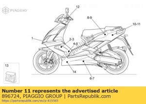 aprilia 896724 lh carenado trasero dec. 50 - Lado inferior