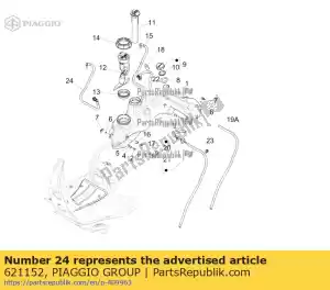 Piaggio Group 621152 przewód powrotny paliwa - Dół