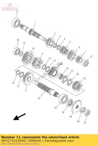 yamaha 4D3172210000 gear, 2nd wheel (33t) - Bottom side