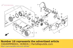 honda 33640MM8003 ficar comp., fr. piscador - Lado inferior