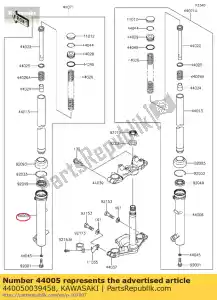 Kawasaki 440050039458 horquilla izquierda del tubo exterior, p.s - Lado inferior