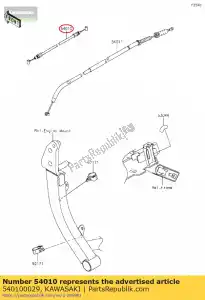 kawasaki 540100029 kabel, zadelslot zr750-k1h - Onderkant