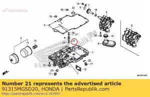 Honda 91315MGSD20 anillo, respaldo, 8x11 - Lado inferior