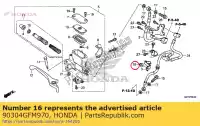 90304GFM970, Honda, porca, tampa, 6 mm honda  nhx nsc 110 125 502 2008 2009 2010 2011 2012 2013 2019 2020, Novo