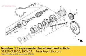 Honda 32420KRJ900 cabo, motor de partida - Lado inferior