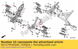 Aquí puede pedir perno, casquillo, 8x22 de Honda , con el número de pieza 90157MGE000: