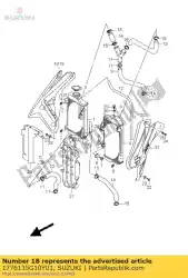 bekleding, radiator, van Suzuki, met onderdeel nummer 1776135G10YU1, bestel je hier online: