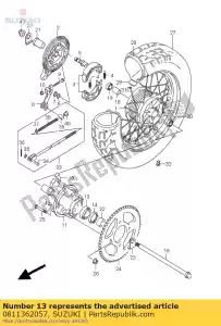 Suzuki 0811362057 kogellager - Onderkant