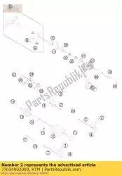 Ici, vous pouvez commander le fourchette de vitesses 2e / 3e vitesse 05 auprès de KTM , avec le numéro de pièce 77034002000: