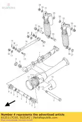 spacer, rr schommel van Suzuki, met onderdeel nummer 6125117C00, bestel je hier online: