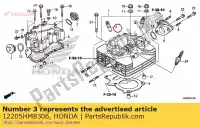 12205HM8306, Honda, gids, ex. klep (os) honda trx250ex sporttrax sportrax trx250x trx250tm trx250tm1 250 , Nieuw