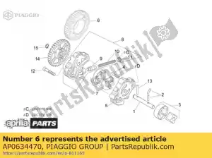 Piaggio Group AP0634470 oliepomptandwiel z = 42 - Onderkant