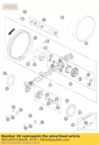 ktm 5841005104604 roda dentada traseira laranja 46 t. - Lado inferior