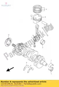 Suzuki 1214034E20 jeu de segments, piston - La partie au fond