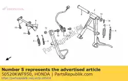 Qui puoi ordinare staffa comp., cavalletto laterale da Honda , con numero parte 50520KWF950: