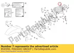 Tutaj możesz zamówić o? Wietlenie tablicy rejestracyjnej od Piaggio Group , z numerem części 854590: