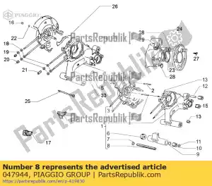 Piaggio Group 047944 pijp - Onderkant