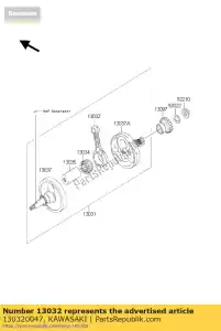 kawasaki 130320047 rod-connecting kx250t7f - Bottom side