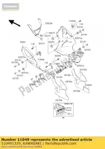 Kawasaki 110491329 parentesi, lwr cowling, lh, l - Il fondo