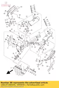 yamaha 1KB147280000 beschermer, uitlaat 2 - Onderkant