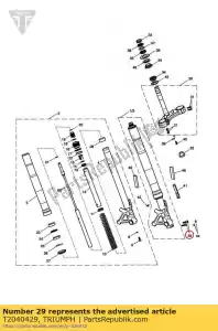 triumph T2040429 wheel pinch bolt, s6 fork - Bottom side