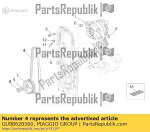 Piaggio Group GU98620560 vis à six pans creux m10x60 - La partie au fond