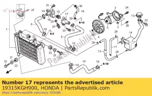 Honda 19315KGH900 tampa, termostato - Lado inferior