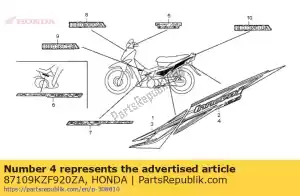 Honda 87109KZF920ZA raya, l b * tipo1 * - Lado inferior
