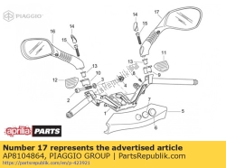 Aprilia AP8104864, Prawe lusterko wsteczne, OEM: Aprilia AP8104864