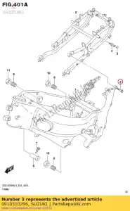 suzuki 0910310296 bout, stoelrail - Onderkant