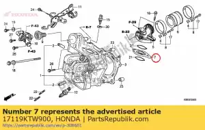 honda 17119KTW900 isolador, tubo de pol. - Lado inferior