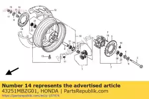 Honda 43251MBZG01 schijf, rr. rem - Onderkant