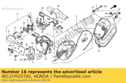 Aqui você pode pedir o capa, luz de licença em Honda , com o número da peça 80121MZ0700: