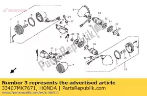 honda 33407MK7671 emballage, lentille de clignotant - La partie au fond