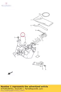 suzuki 4743018H02 houder, batterij - Onderkant