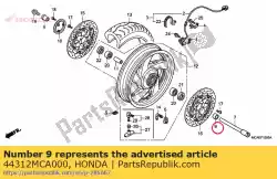 Here you can order the collar, l. Fr. Wheel side from Honda, with part number 44312MCA000: