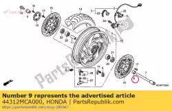 Qui puoi ordinare colletto, l. Fr. Lato ruota da Honda , con numero parte 44312MCA000: