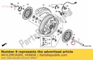 Honda 44312MCA000 collar, l. fr. wheel side - Bottom side