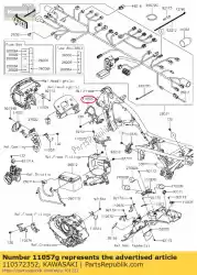 Here you can order the 01 bracket,fr harness from Kawasaki, with part number 110572352: