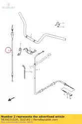 Here you can order the cable assy,thro from Suzuki, with part number 5830031G20: