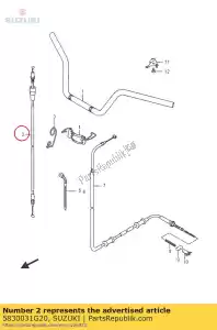 suzuki 5830031G20 cable assy,thro - Bottom side