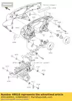 490160062, Kawasaki, couvercle-joint, lampe frontale ex650c9f kawasaki er-6f z zx 650 1000 2009 2010 2011 2012 2013 2014 2015 2016, Nouveau