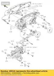 Ici, vous pouvez commander le couvercle-joint, lampe frontale ex650c9f auprès de Kawasaki , avec le numéro de pièce 490160062: