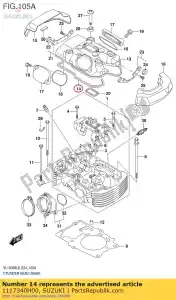 suzuki 1117340H00 junta, cabeça cil - Lado inferior